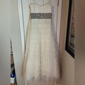 Brand new B. Darlin juniors pleated ruffled tulle dress with rhinestones